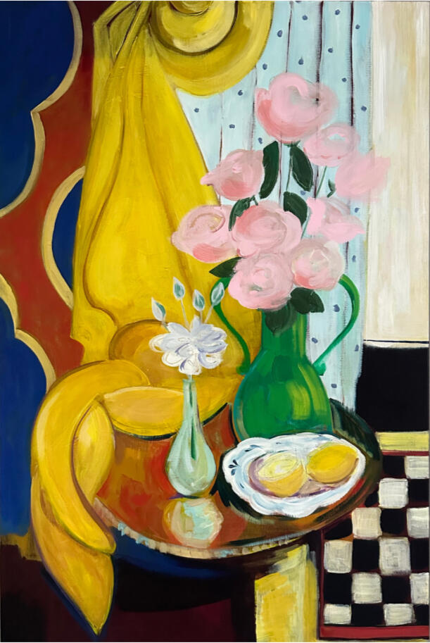 Still Life ~ with checker board 24x36 2023